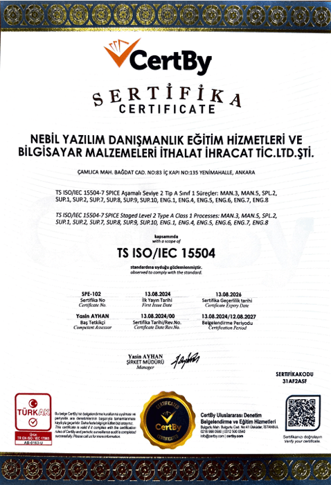 TS ISO/IEC 15504 sertifikası